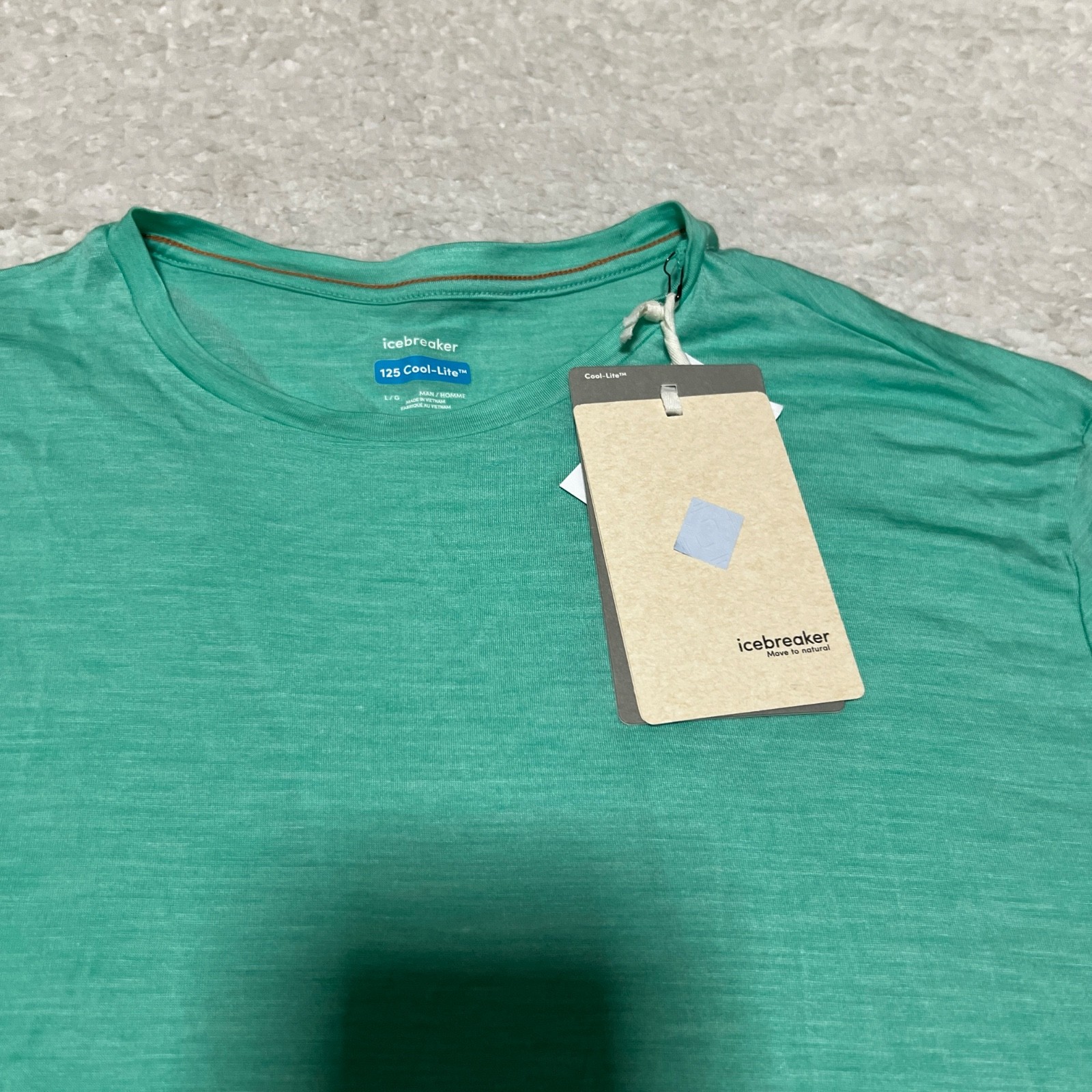 Icebreaker Shirt Men Large Green 125 Cool Lite Sphere Short Sleeve Tee Running gallery