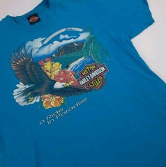 Vintage 90s Harley Davidson Pacific Paradise Maui Hawaii T Shirt Eagle Rare USA