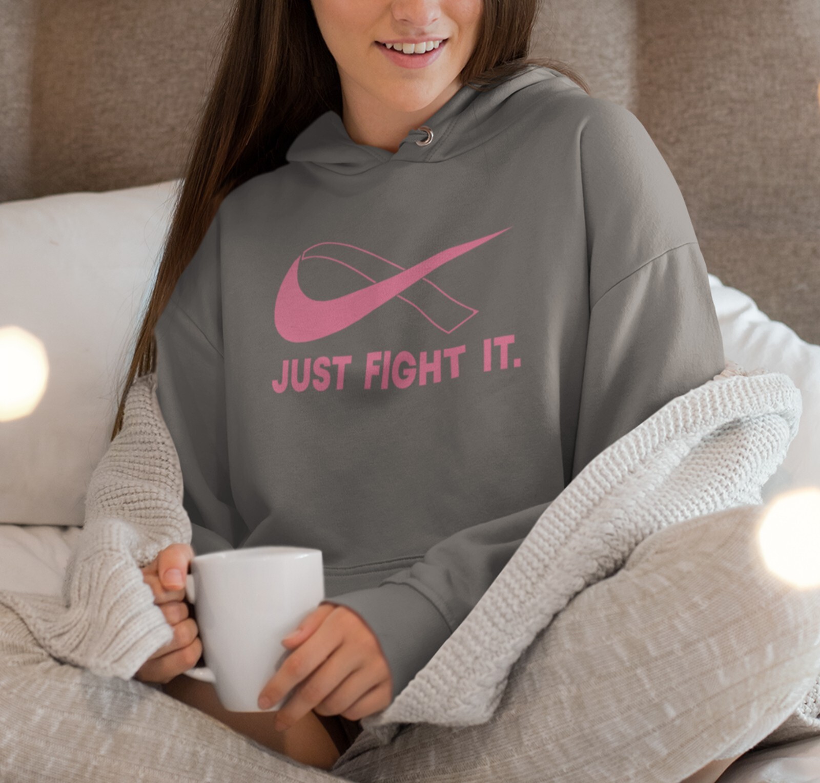 Just Fight It Hoodie PINK Ribbon Shirt Breast Cancer Hoodie Mom Shirt Survivor gallery