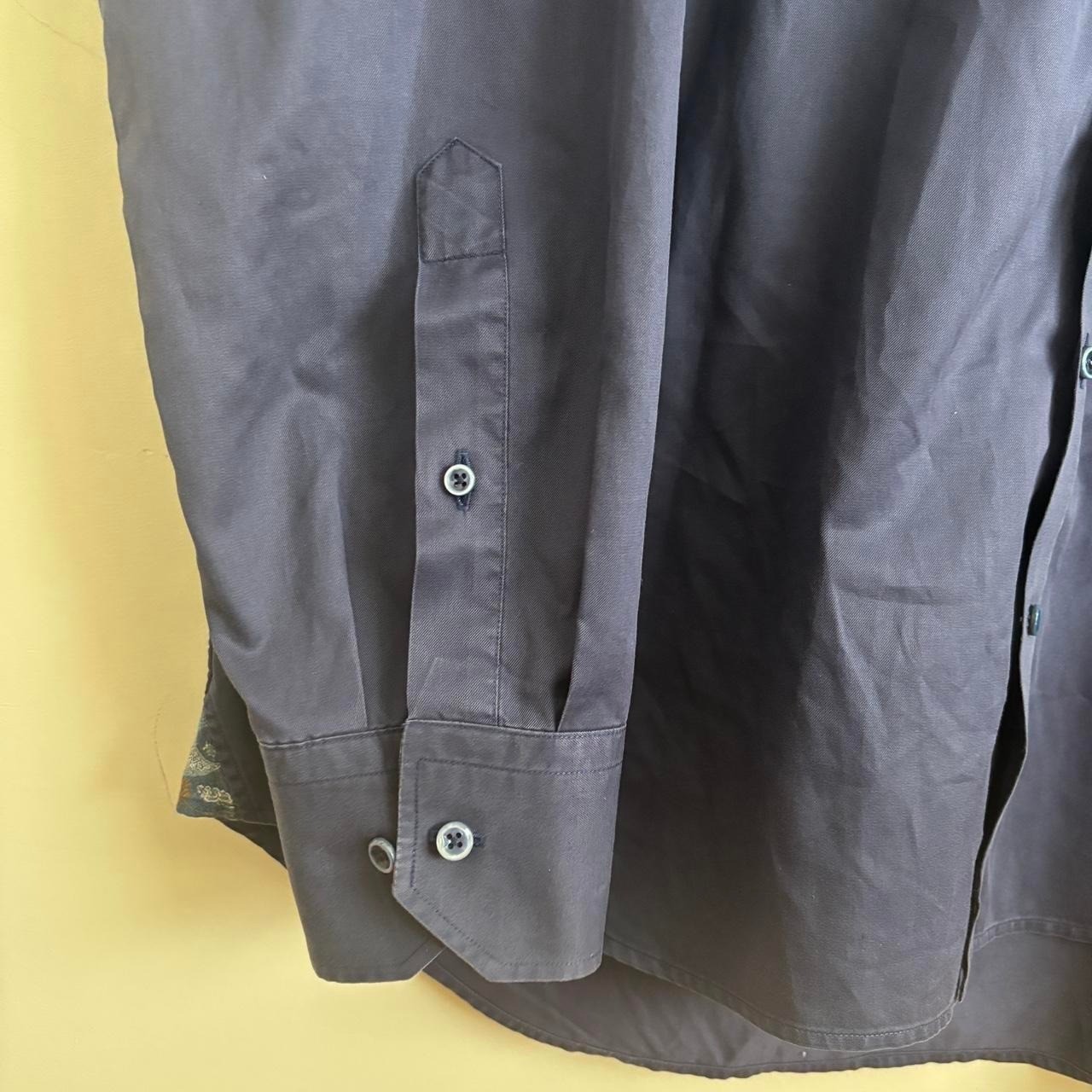 Stenströms Navy Dress Shirt with Paisley Accents size L gallery