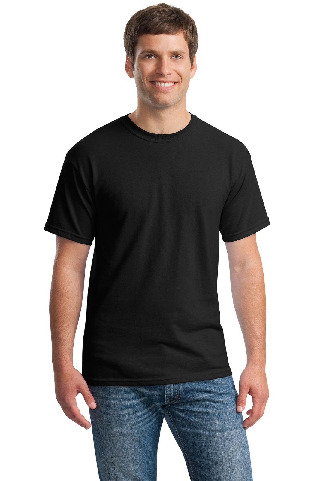 NEW MEDIUM Black Gildan Heavy Cotton 100% Cotton T-shirt G500  5000 gallery