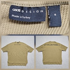 Asos Design DF COLLECTION Thermal T Shirt Olive Green Medium