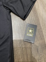 US Army Large Flag Logo Black Performance T-Shirt Military Official Licensed New