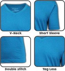Men’s Solid V-Neck Short Sleeve T-Shirt [Multiple Colors] M-2X New FREE SHIPPING