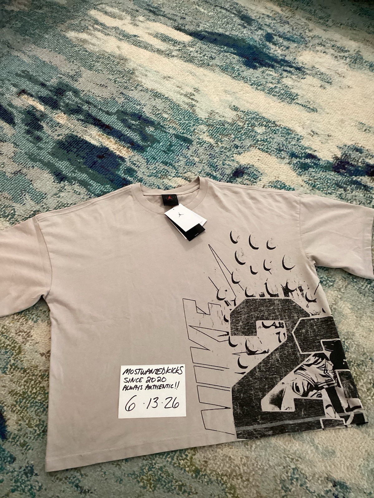 NWT Nike Air Jordan “23” College Grey Graphic Loose Fit T-Shirt Men’s Sz L