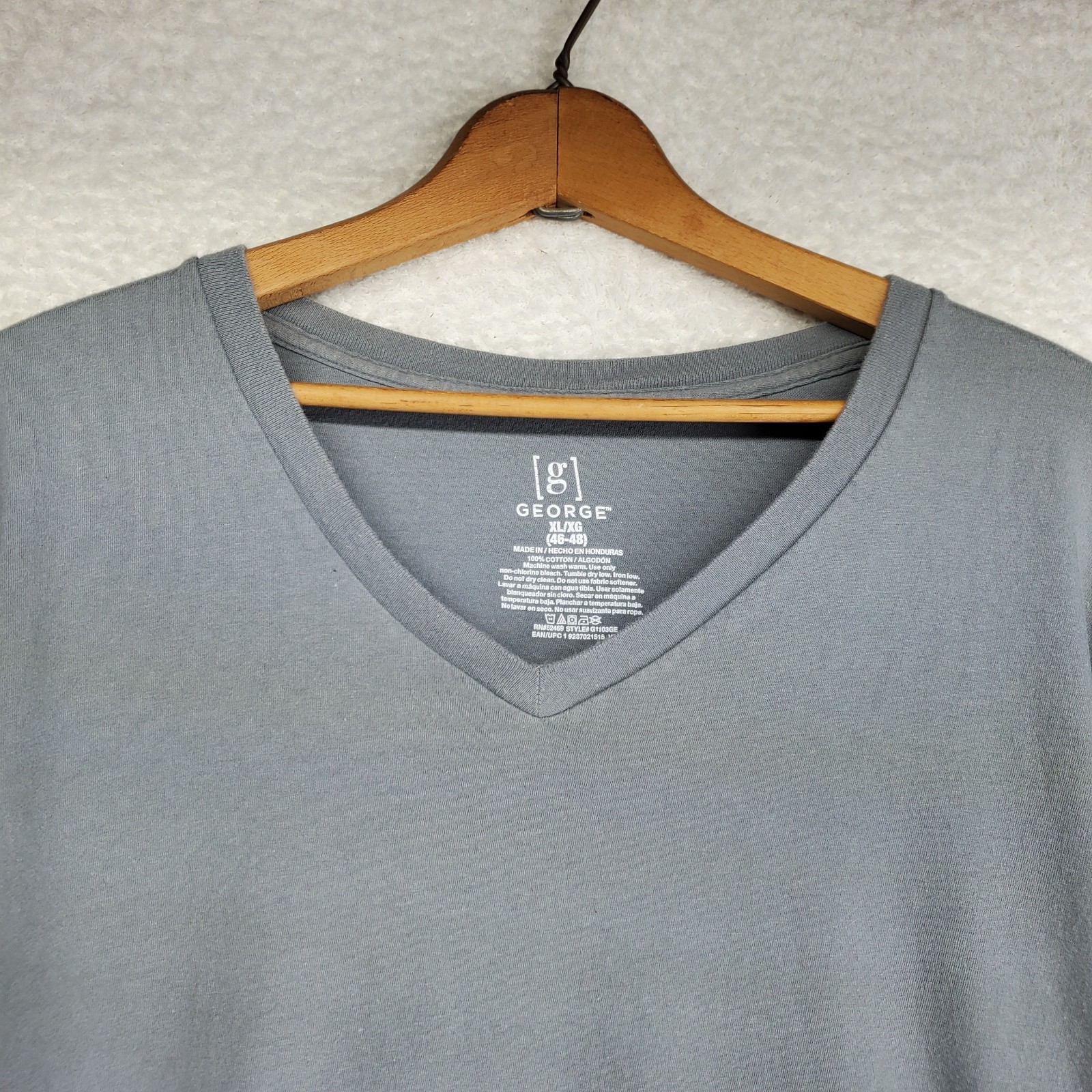 Men's Twofer T-Shirt XL Black Gray Waffle Knit V-Neck Y2K Grunge Skater gallery