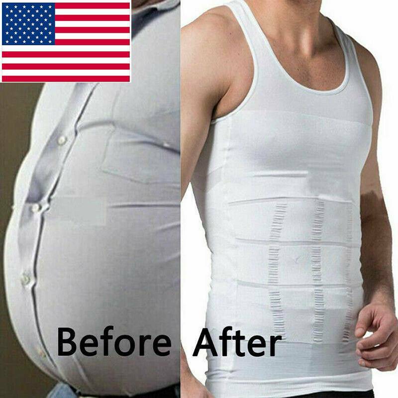 Men’s Slimming Body Shaper Vest Abs Abdomen Compression Shirts Workout Tank Tops
