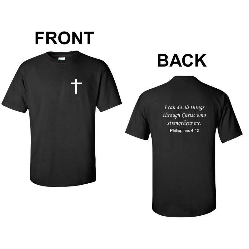 Philippians 4:13 T-Shirt Bible Verse God Jesus Christian Conservative New Shirt gallery