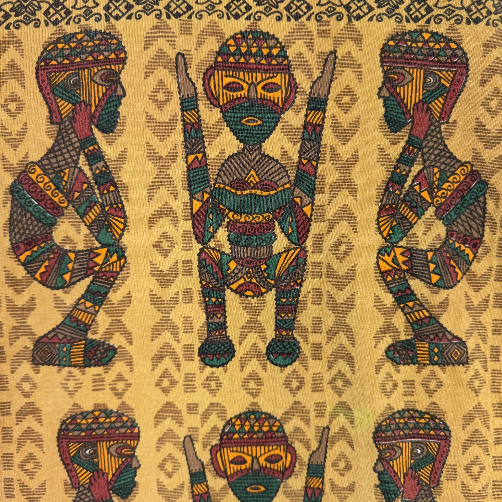 Vintage Art T Shirt Mens XL White Bali Primitive Native Hand Made Single Stitch gallery