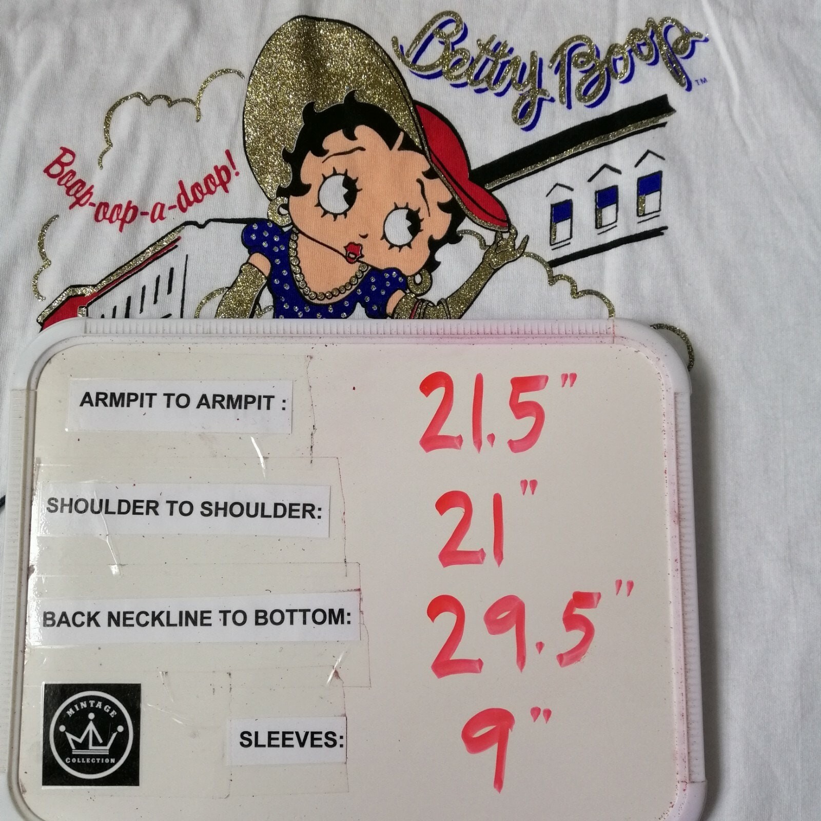 Deadstock Vintage 1995 Betty Boop Glittered Shopping Boutique Fashion Glam Large gallery