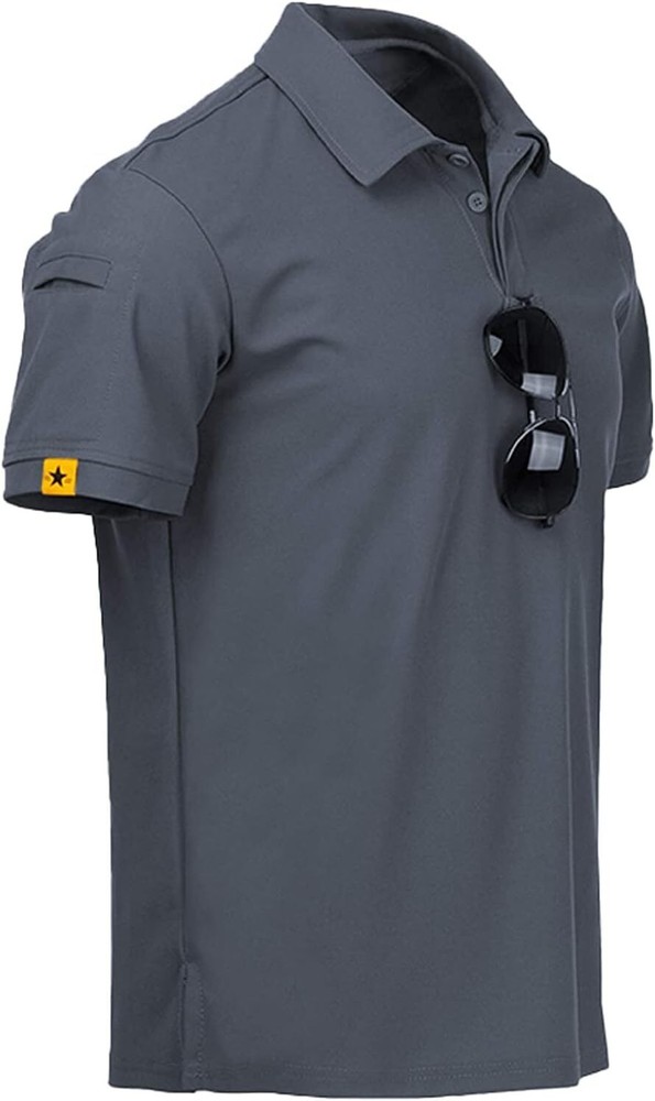 Tactical Quick Dry Mens Polo T-Shirt Combat Short Sleeve Team Work Casual Shirt