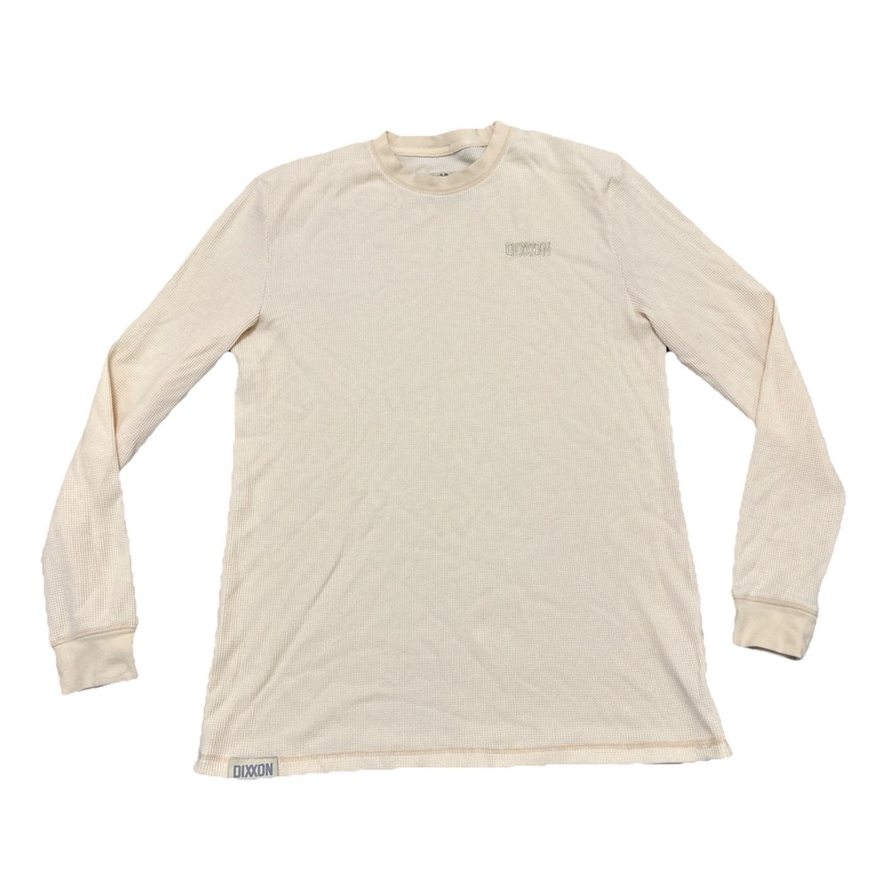 DIXXON Flannel Cream Soft Waffle Knit Long Sleeve Thermal Shirt Mens L