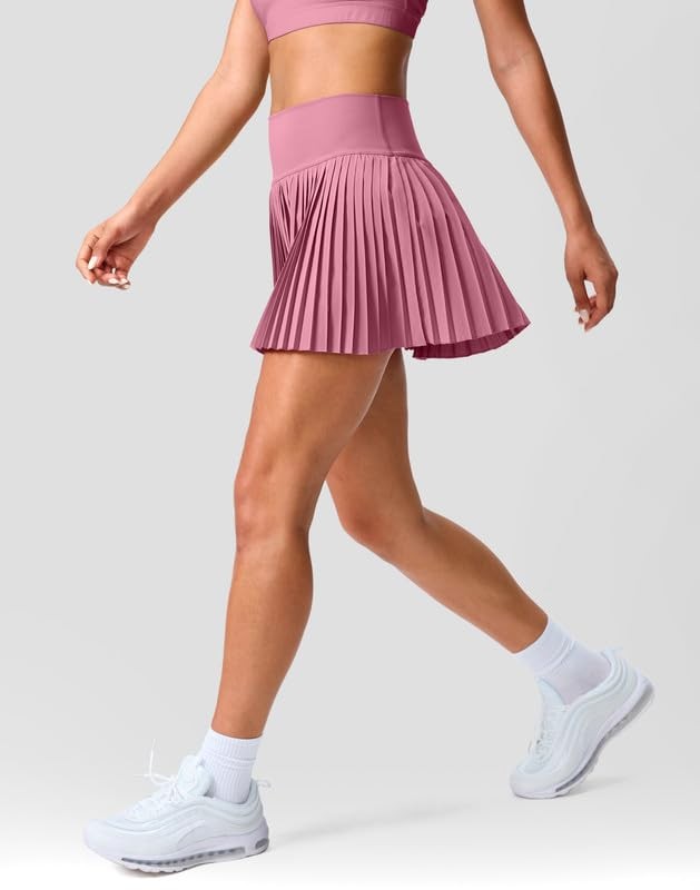 SANTINY Pleated Tennis Skirt for Women with Pockets Shorts Women's High Waist... gallery