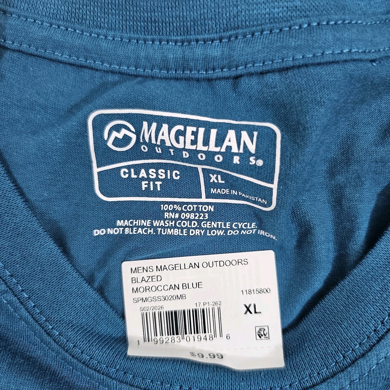 Magellan Outdoor Classic Fit Mens XL Blue Short Sleeve Bass T-shirt NWT gallery