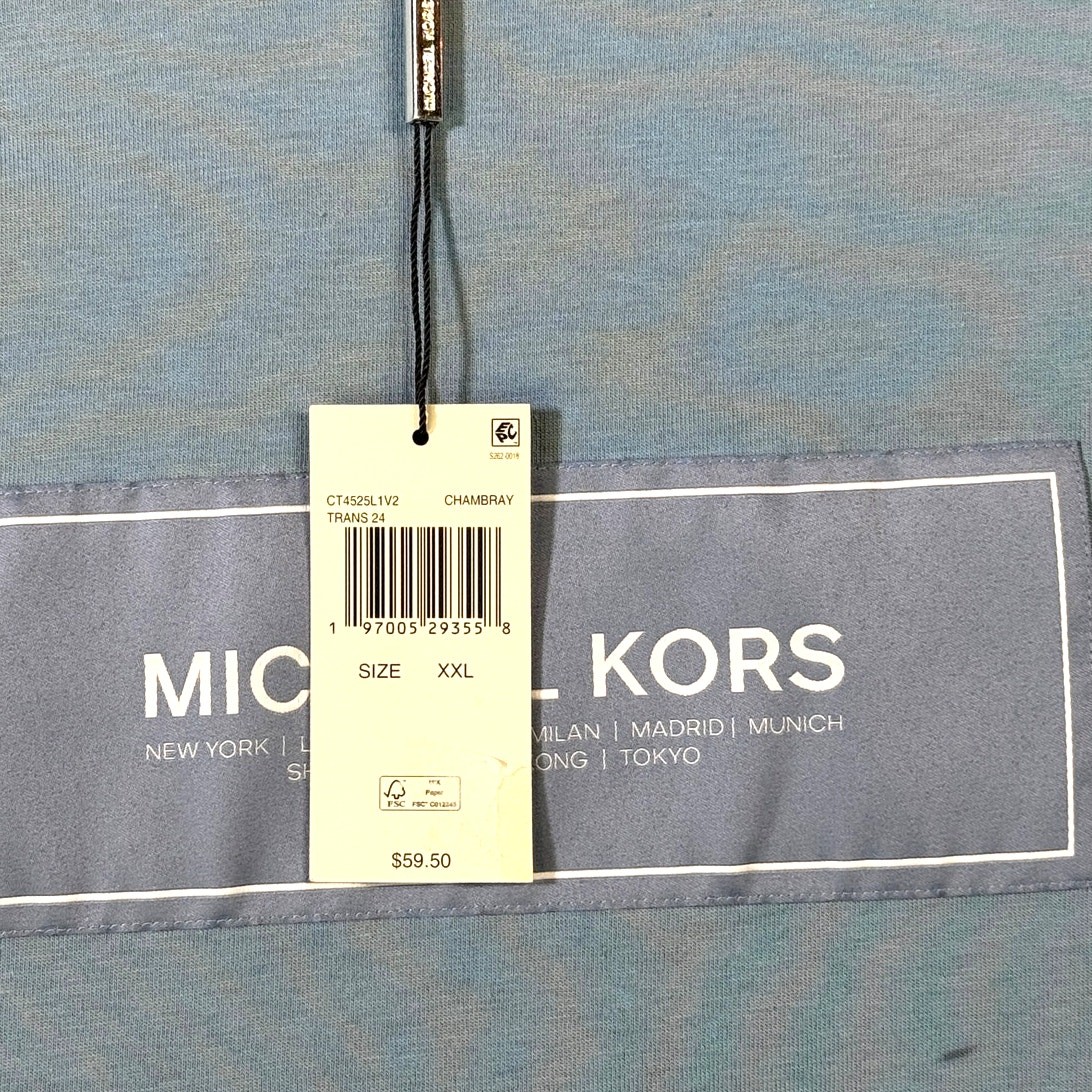 Michael Kors Men's Flagship Short Sleeve Crewneck T-Shirt Chambray 2XL $60 gallery