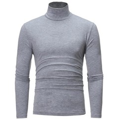 Mens Turtleneck Basic Pullover Long Sleeve Jumper Top Casual Slim Fit T-Shirt