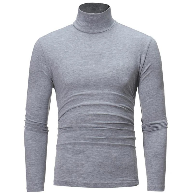 Mens Turtleneck Basic Pullover Long Sleeve Jumper Top Casual Slim Fit T-Shirt gallery