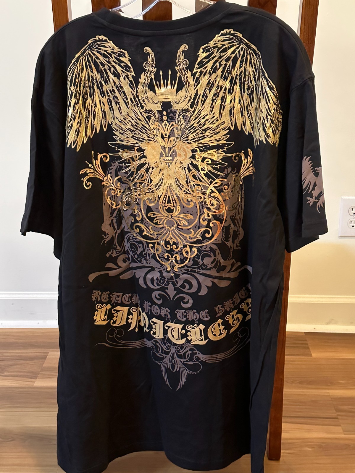 Delf Trading Inc. Imperious Mens Black T-shirt w/ Shiny Gold Design gallery