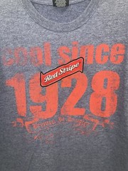 Red Stripe T-Shirt Men’s Extra Large Multicolor Short Sleeve Cotton Blend Logo