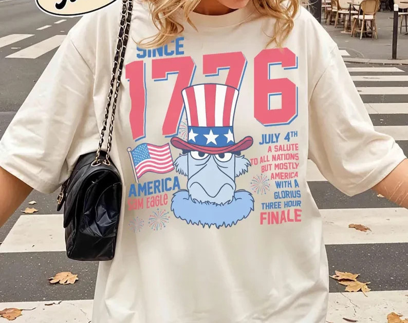 The Muppets Sam Eagle July 4th Fireworks Celebration T-shirt, 250th shirt gallery