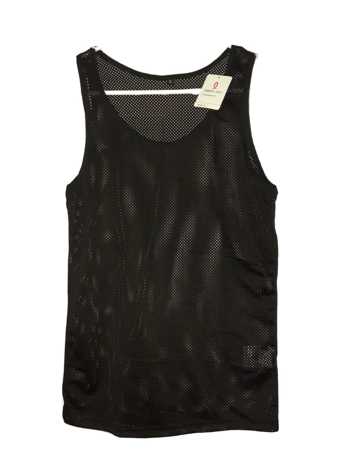 Fashion Zero Mens Mesh Tank Top T-Shirt S SMALL Black Muscle Athletic Beach NWT gallery