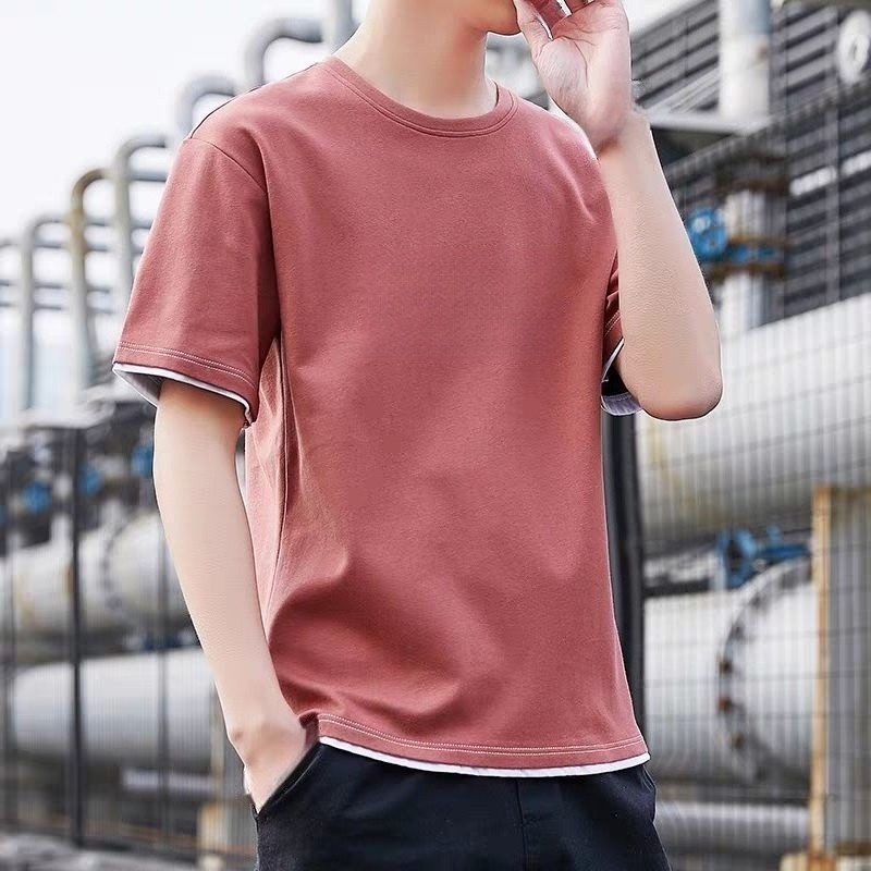 Universal Men's Polyester Fiber Plain Crew Neck Tee Short Sleeves T-Shirt M-3XL gallery