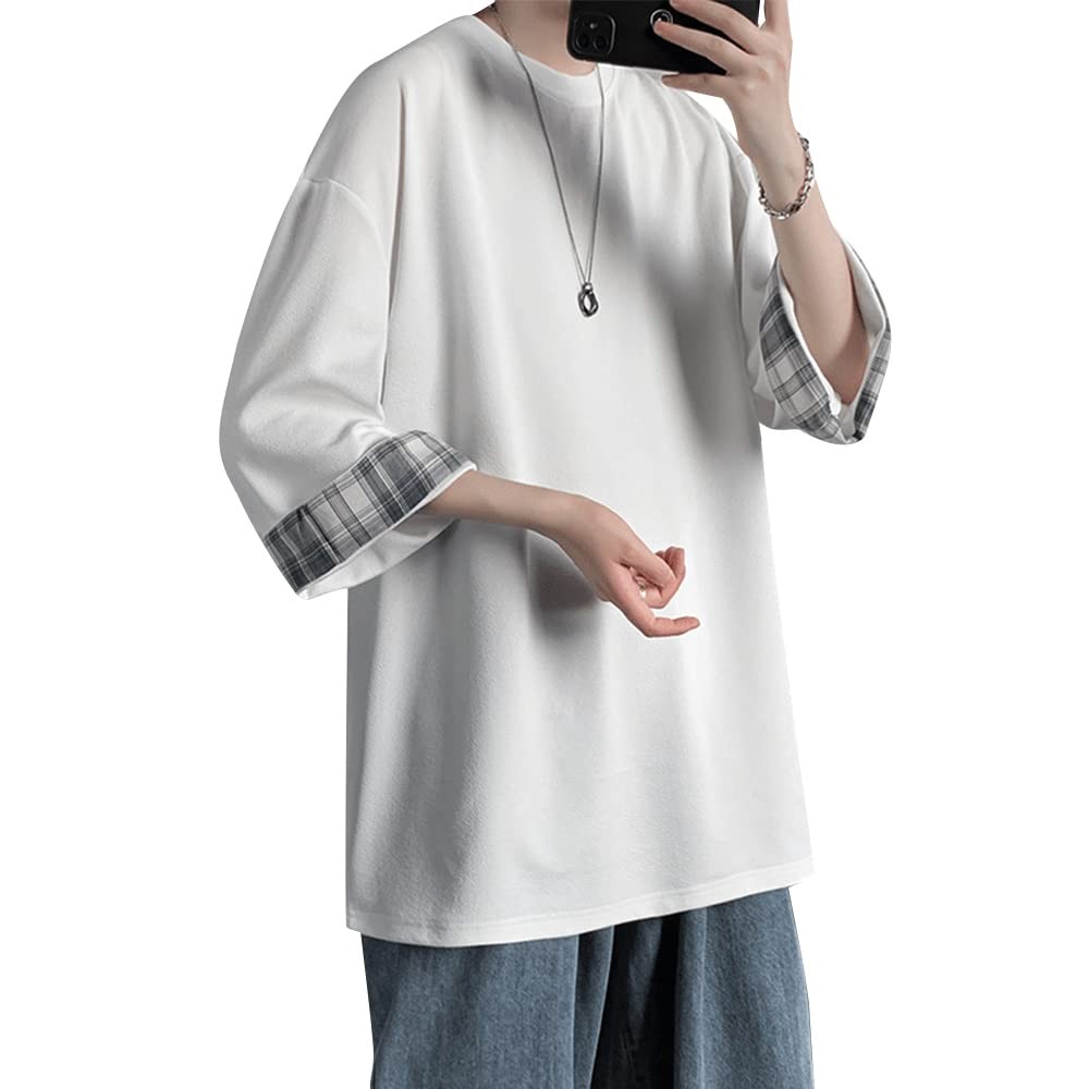 Mens Oversized 3 4 Sleeve Summer T Shirt