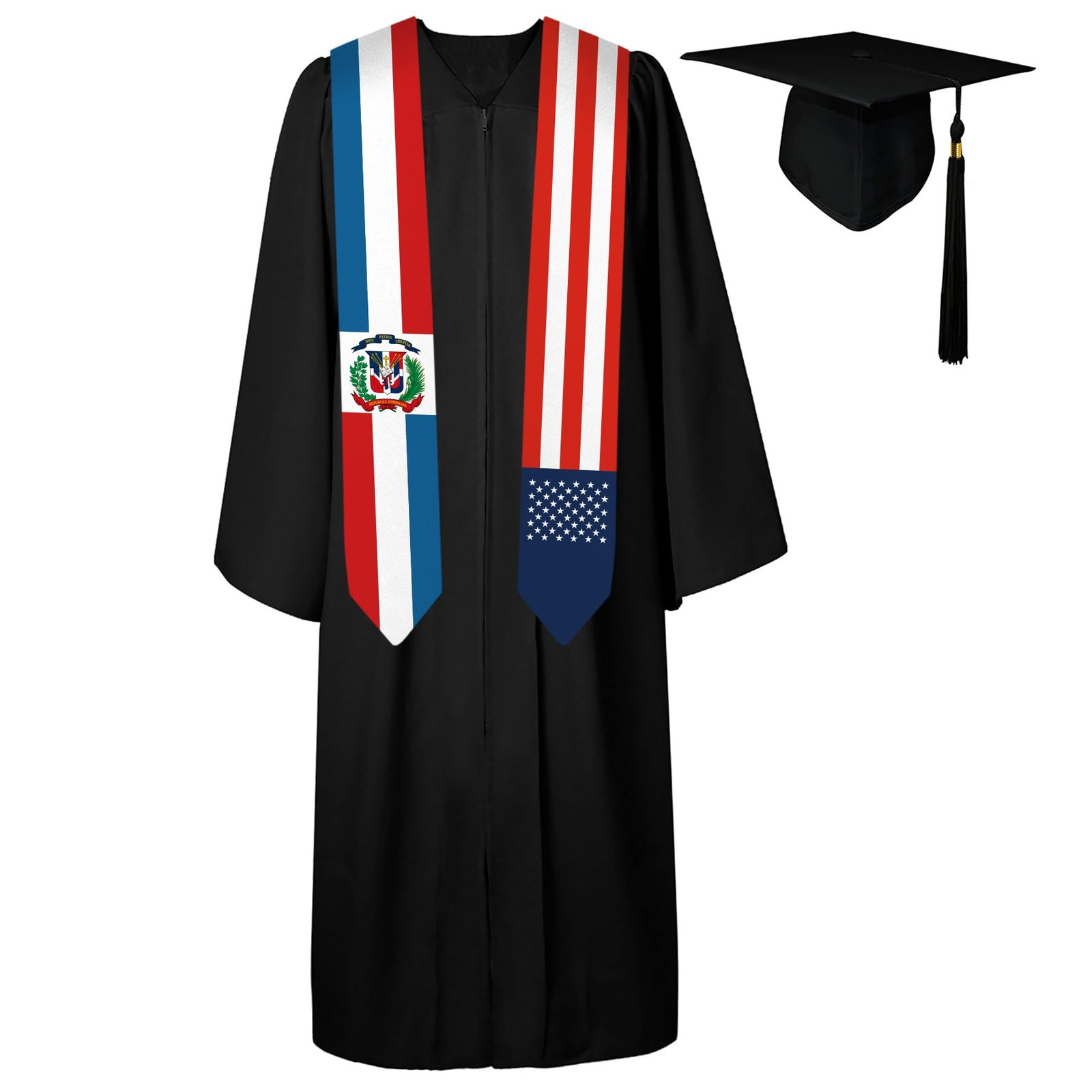 72 Inch Dominican Republic USA Flag Graduation Sash Unisex Adults Stole gallery