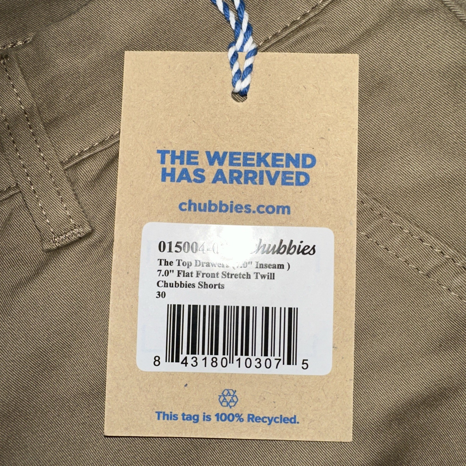 NWT Chubbies The Top Drawer Men’s 30 7” Inseam Flat Front Khaki Shorts $64.50 gallery