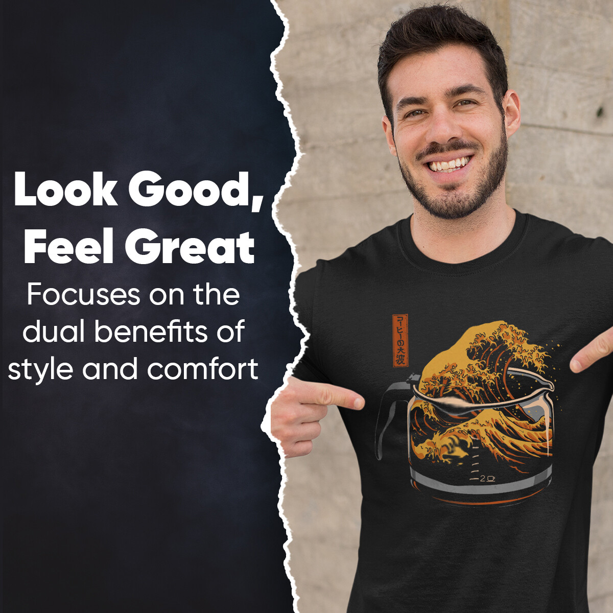 The Great Wave Of Coffee Japanese Drink Funny Mens Womens T-Shirts Top #T510 gallery