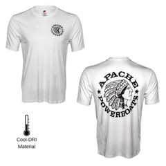 Apache Powerboats Performance Monochromatic Logo Tee | White/Black