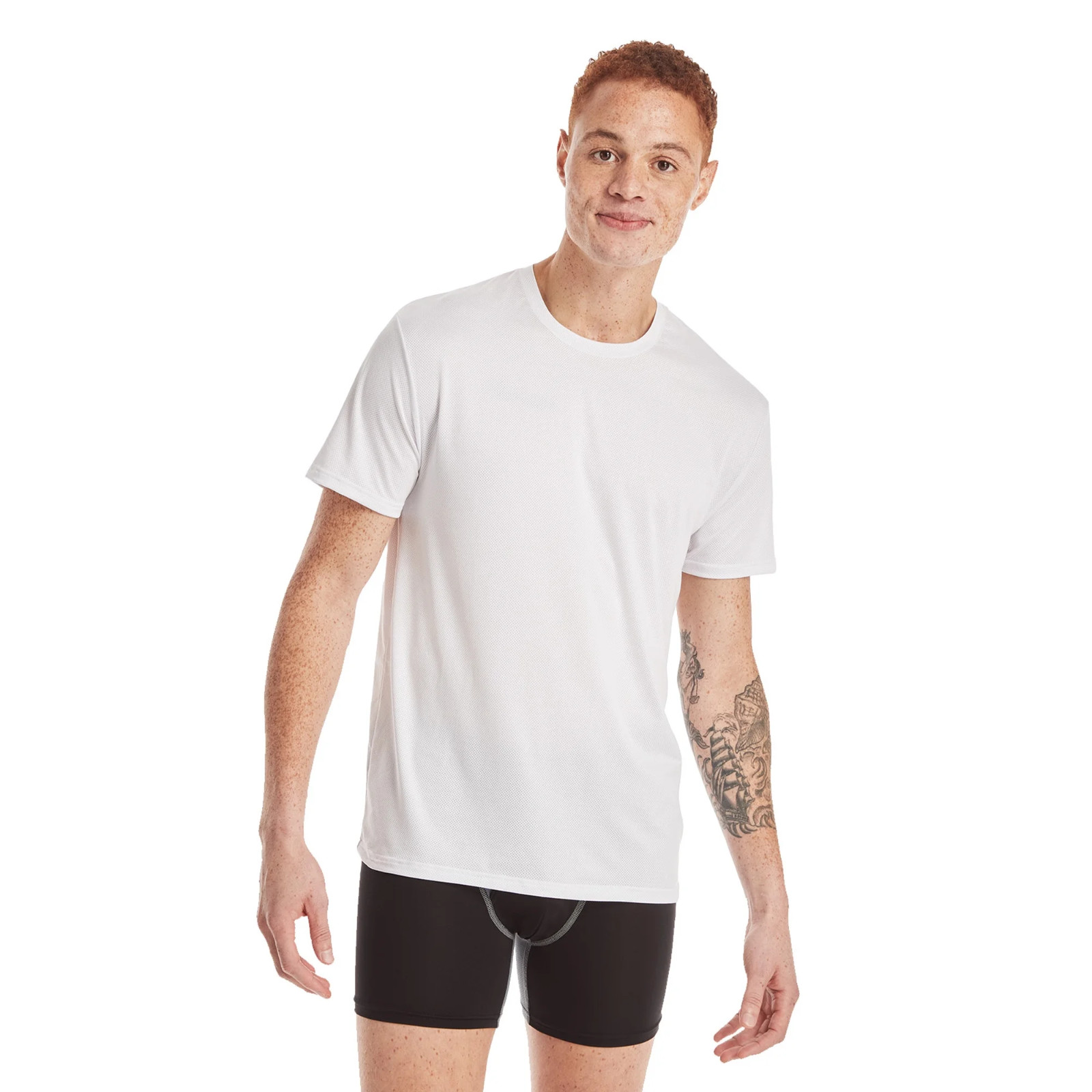 Hanes Men's Undershirts T-Shirt Pack, 3-Pack X-Temp Moisture-Wicking Sz XL White gallery