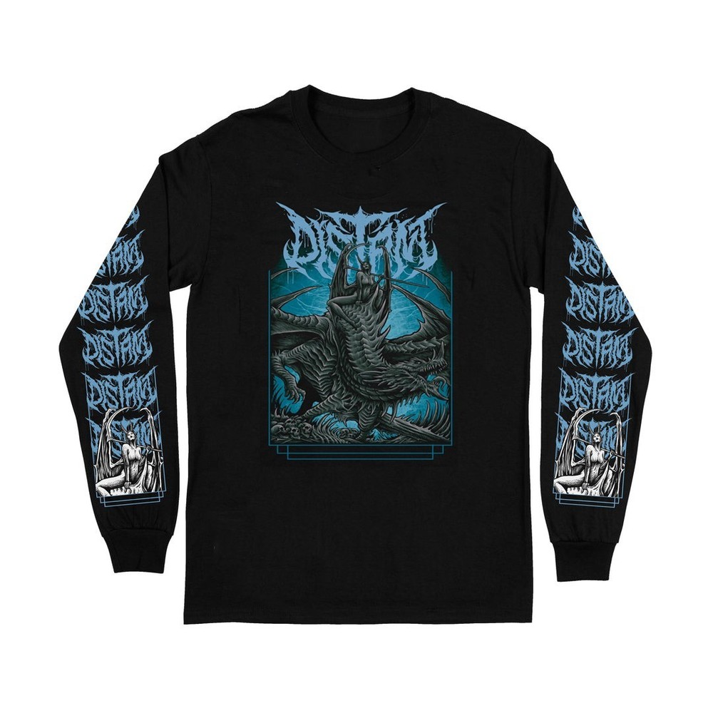Rare Distant Band Dragon Cotton Black Longsleeve Shirt S to 5XL TU569