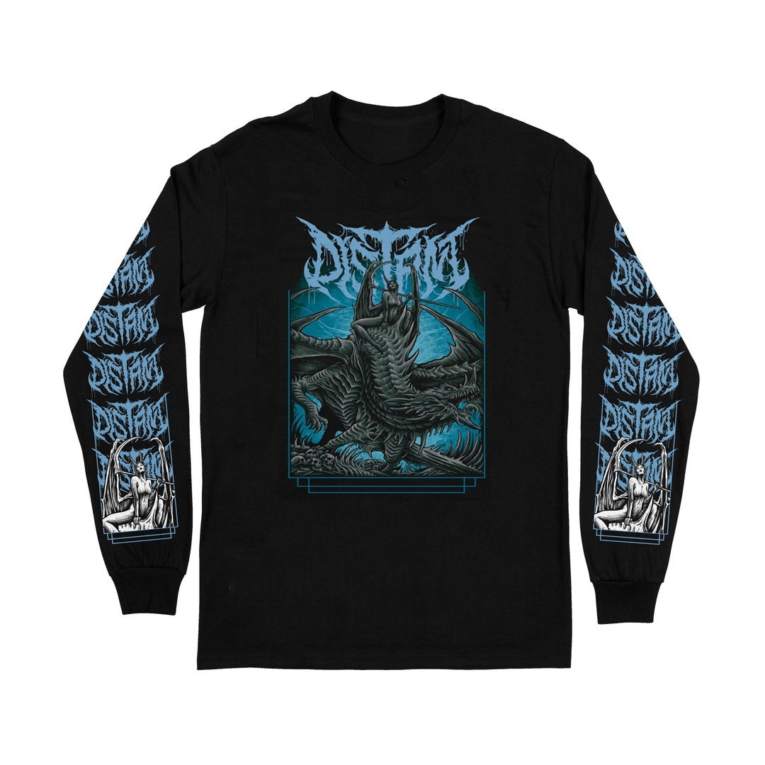 Rare Distant Band Dragon Cotton Black Longsleeve Shirt S to 5XL TU569
