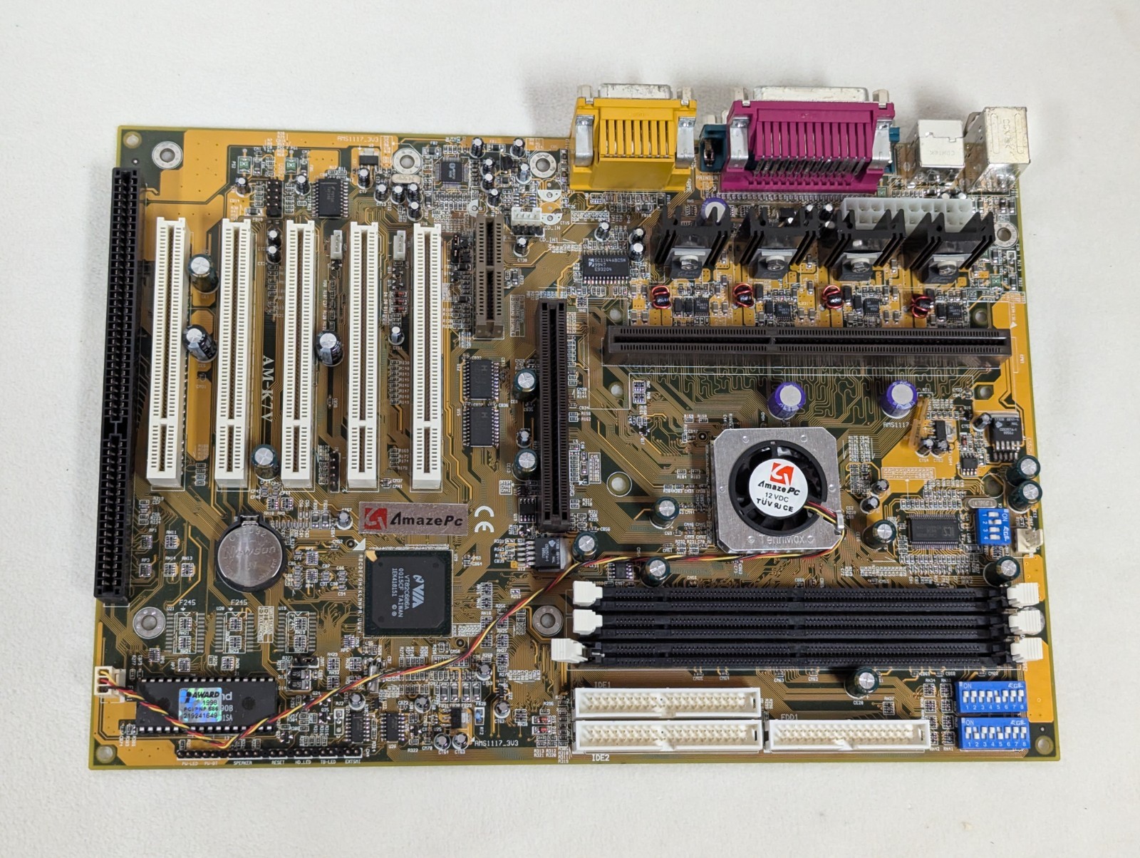 AmazePC AM-K7V ATX Motherboard with CPU VIA Core Logic Award BIOS AMX K7