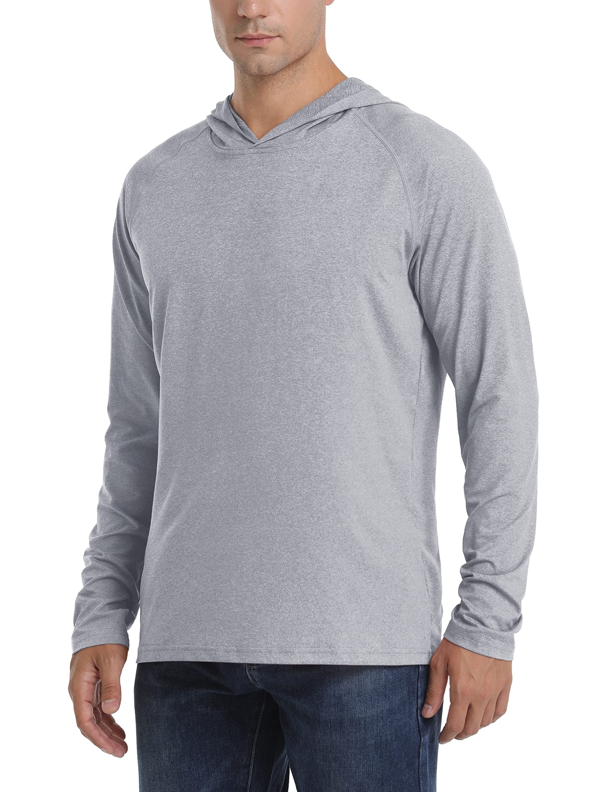 UPF50+ Men's Sun Protection Long Sleeve Hoodie Fishing Hiking Casual Sport Shirt gallery