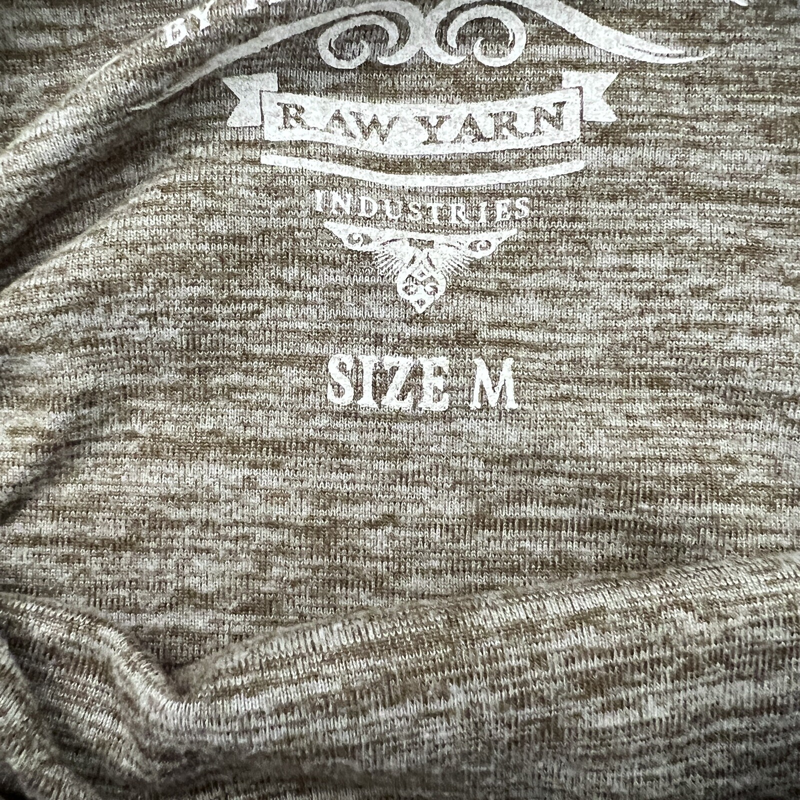 Raw Yarn Industries Size M Heathered Long Sleeved Top Olive Green Crew Neck gallery