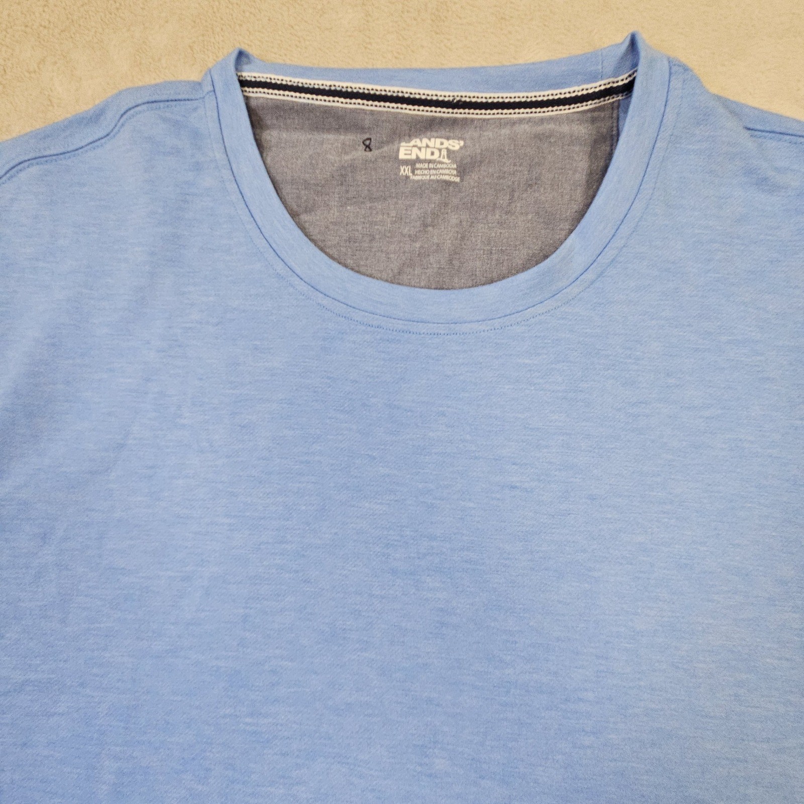 Lands' End Short Sleeve Tee Mens XXL Blue NEW Stretch Classic Fit 1779684 gallery
