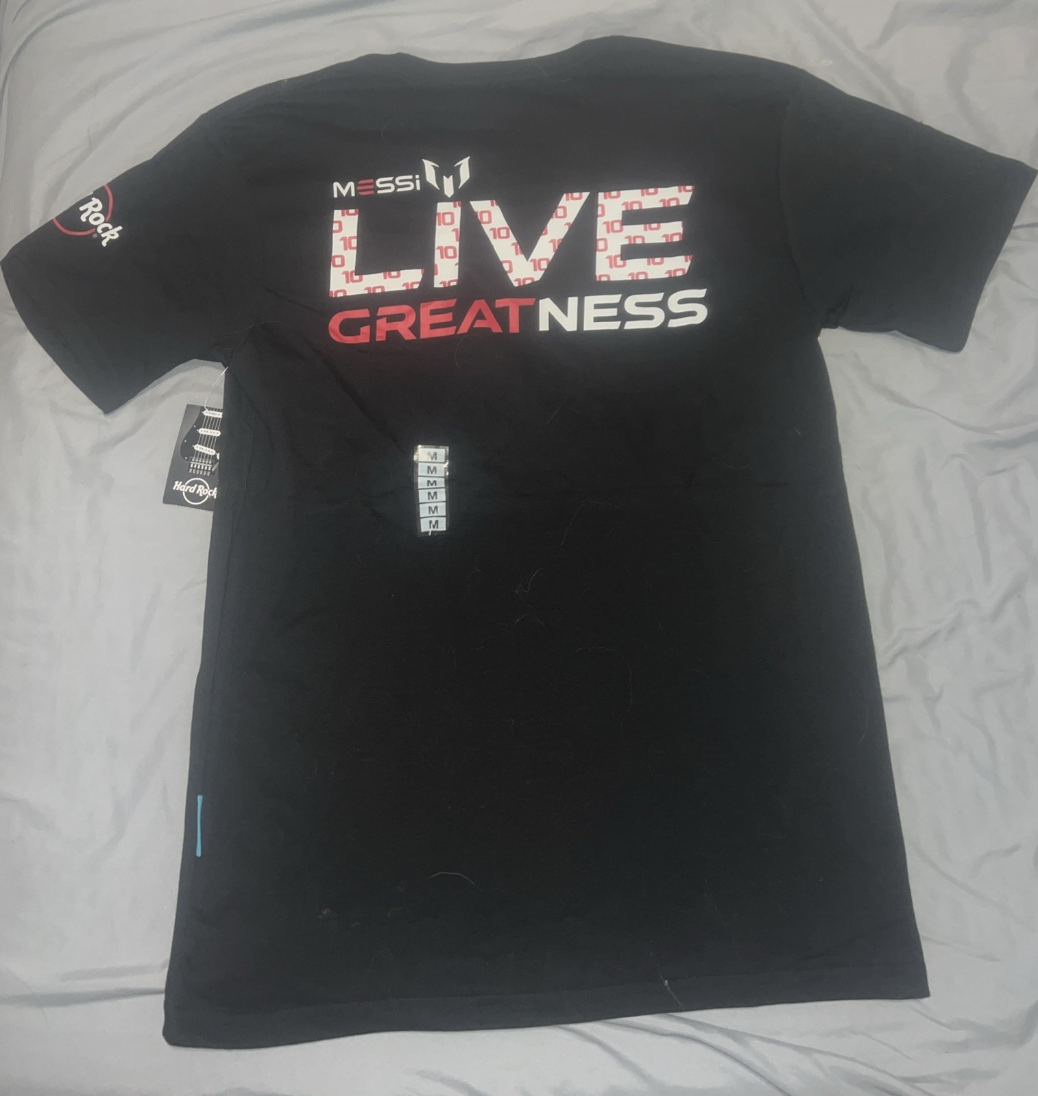 Hard Rock Messi T-Shirt Adult Medium Black Graphic Tee 100% Cotton gallery