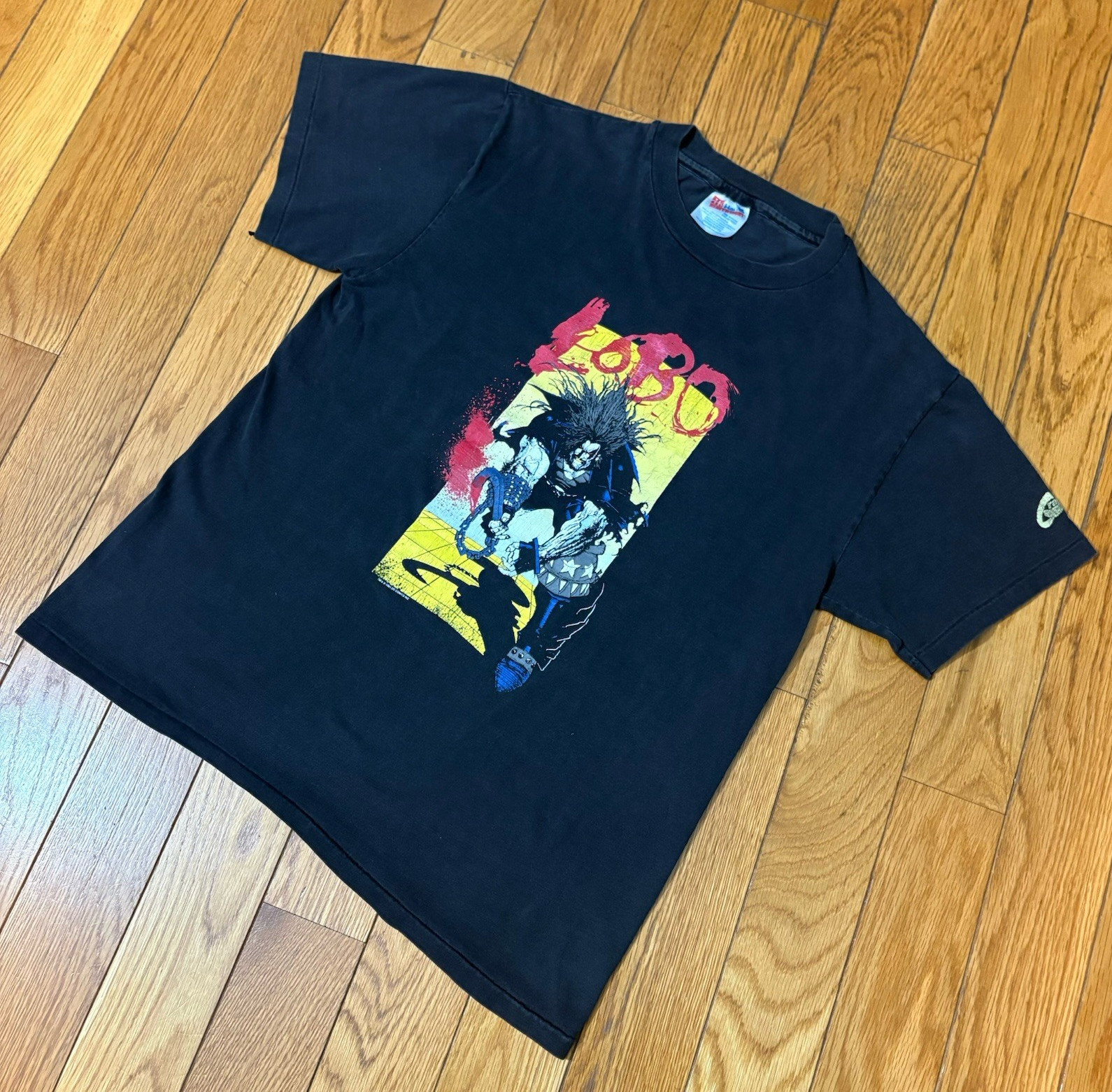 Vintage 1991 DC Comics Lobo Faded Black Graphic Tee Crew Neck M gallery