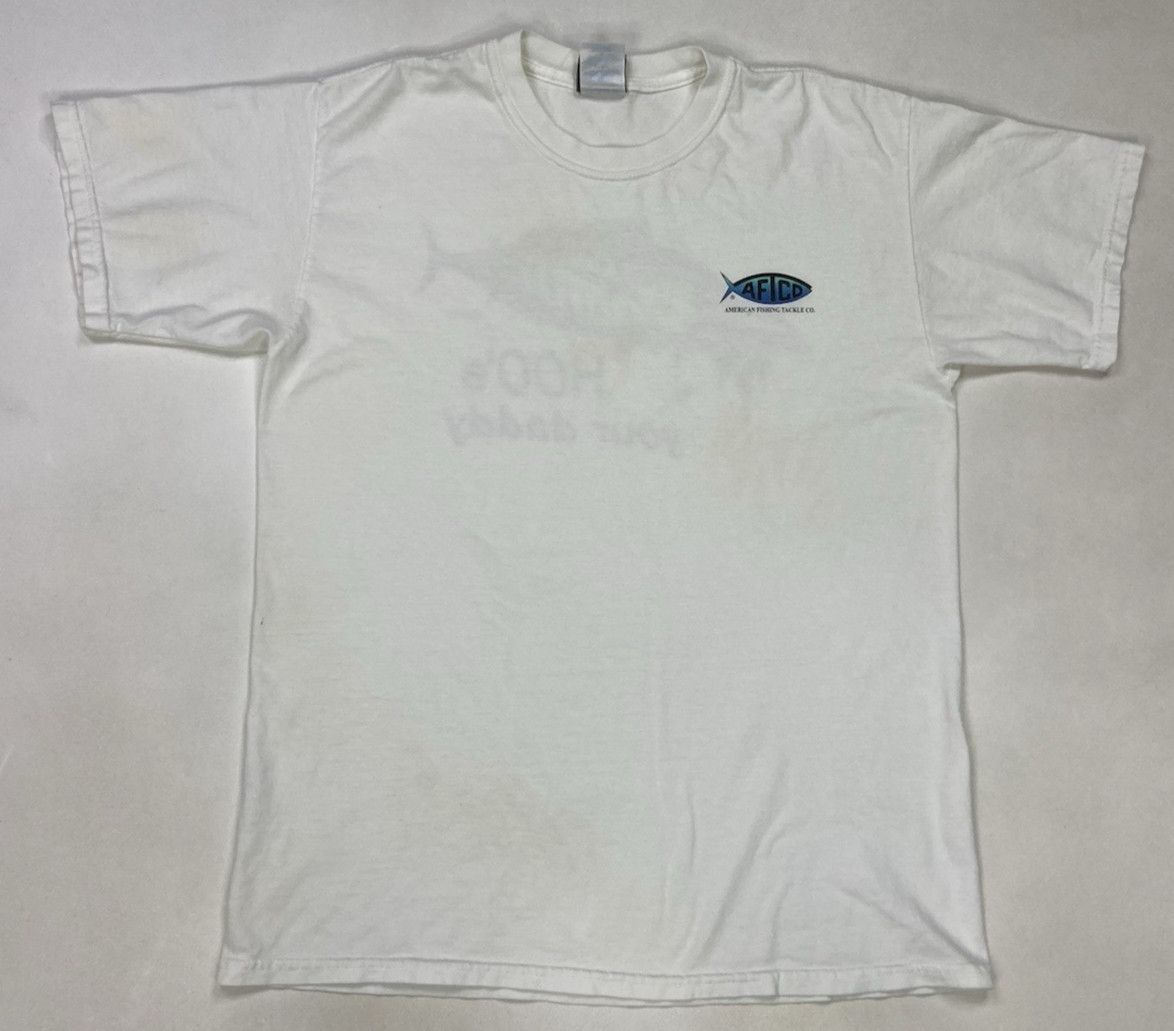 VINTAGE AFTCO Bluewater Fish Graphic T-shirt Men Medium Hoo's Your Daddy gallery