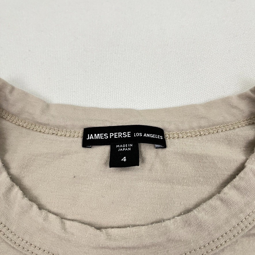 James Perse Men XL (4) Beige Long Sleeve Pocket Cotton Crew Casual Made in Japan gallery