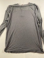Mountain And Isles Mens Large Long Sleeve Gray Striped Henley Shirt