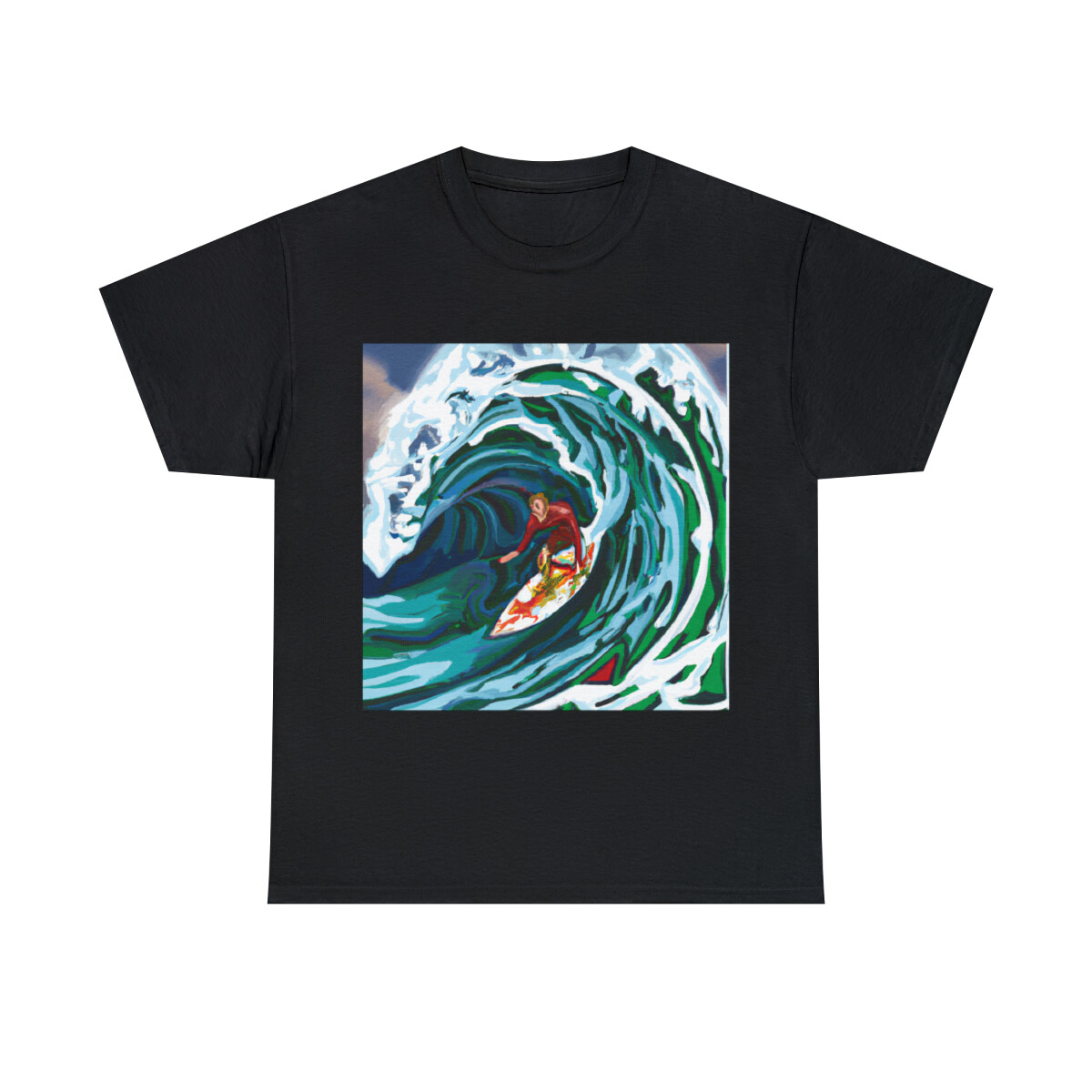 Vintage 70s 80s Style Surfer T Shirt NEW Surf Abstract Art Tee Hawaii Hipster