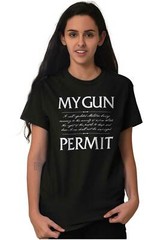 My Gun Permit 2nd Amendment Constitution 2A Womens or Mens Crewneck T Shirt Tee