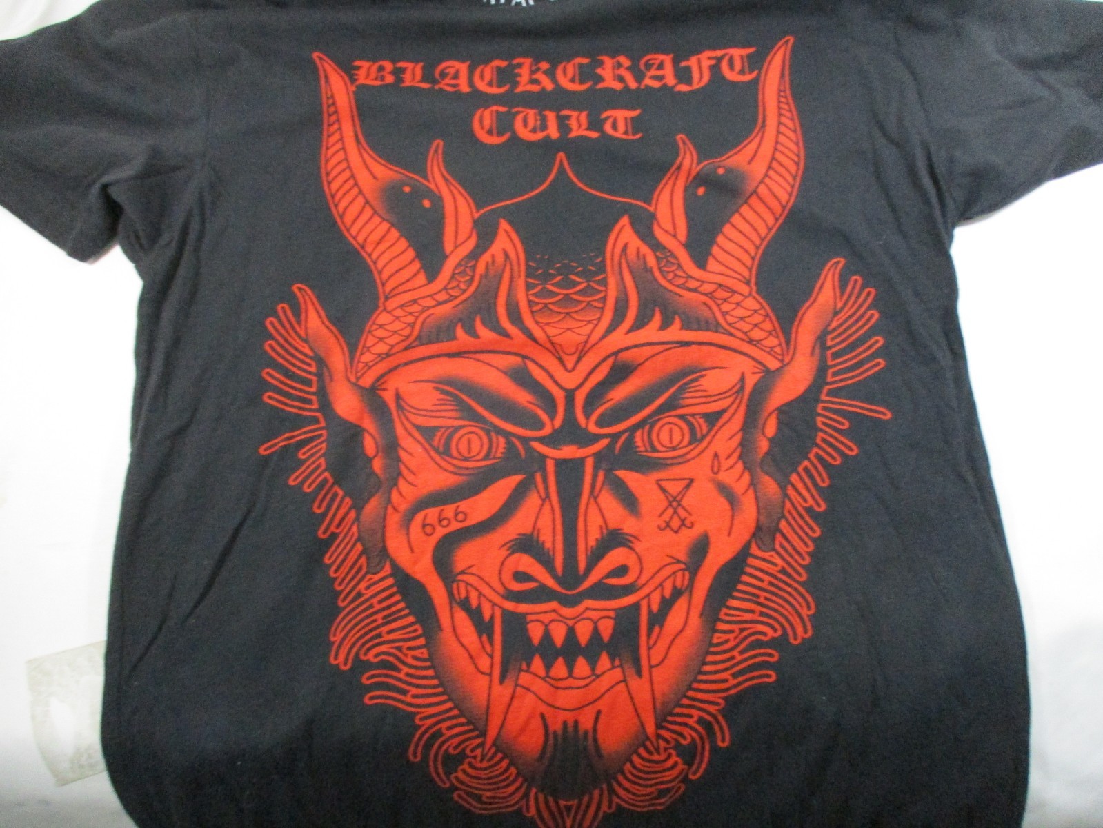 Black Craft Cult Horned Devil Black Graphic Goth T-Shirt Men's M gallery
