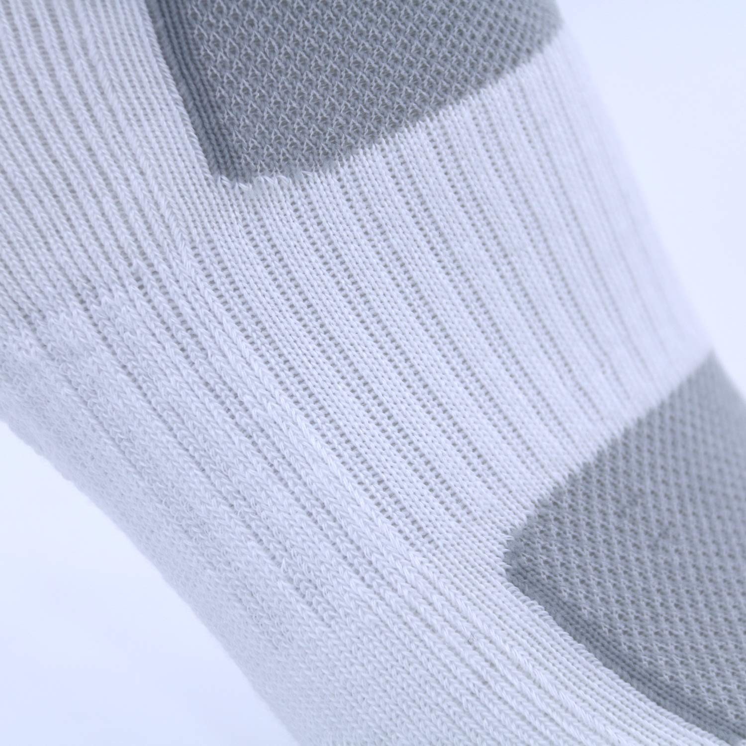's Athletic Running Cushioned Low Cut Socks, Size 6-9, White/Grey, 6 Pairs gallery