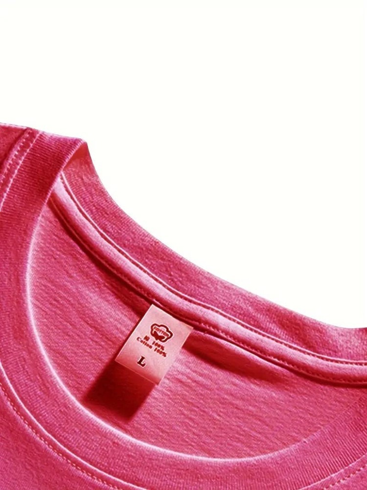Men’s Classic Solid Plain Cotton Round Hem Scallop Essentials Tshirt S-2XL