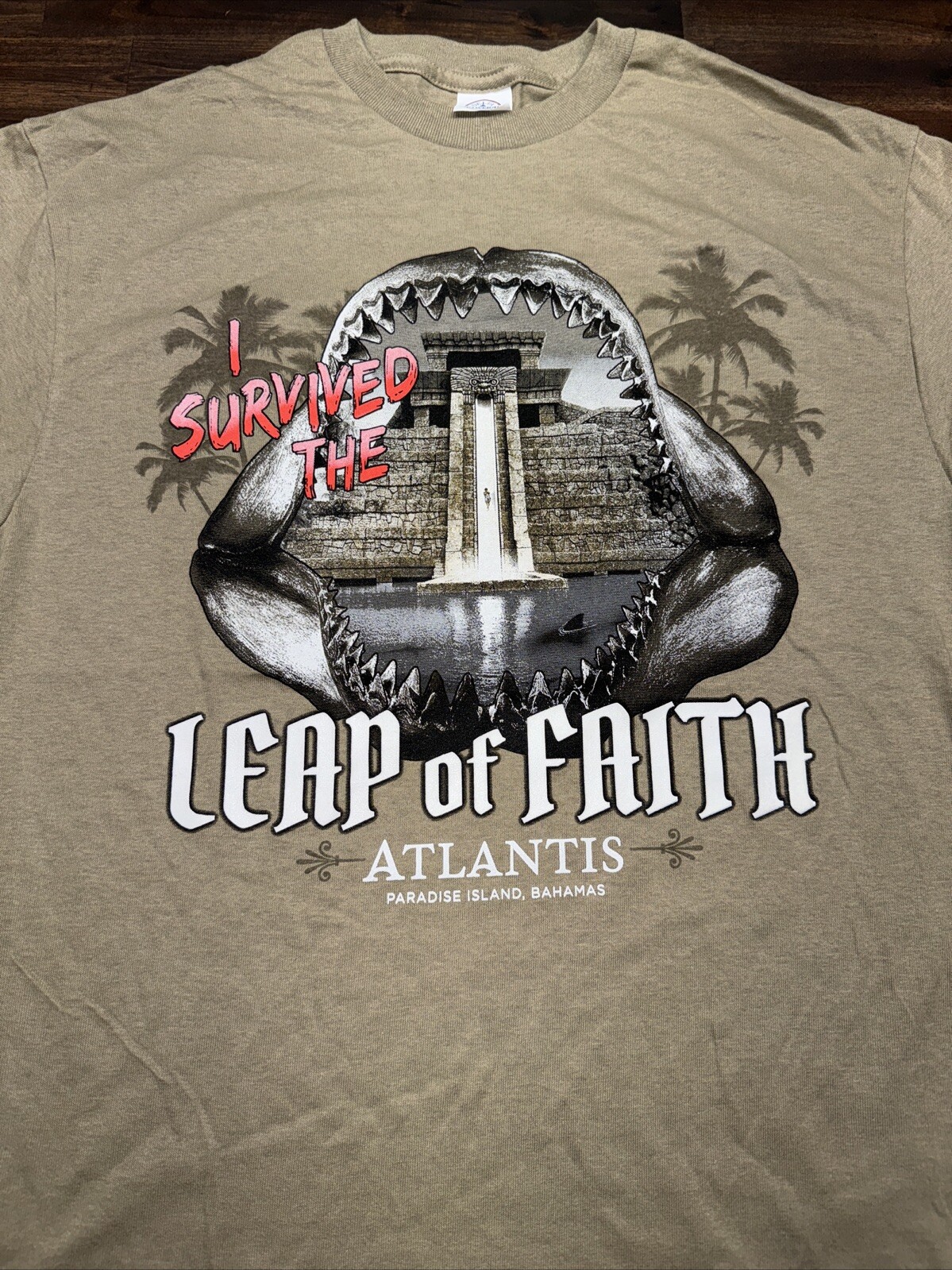 Atlantis Paradise Island Bahamas Shirt "I SURVIVED THE LEAP OF FAITH " Sz XL New gallery