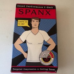 SPANX Men’s Zoned Performance White V-Neck Under Shirt size XL (46-48) NWT